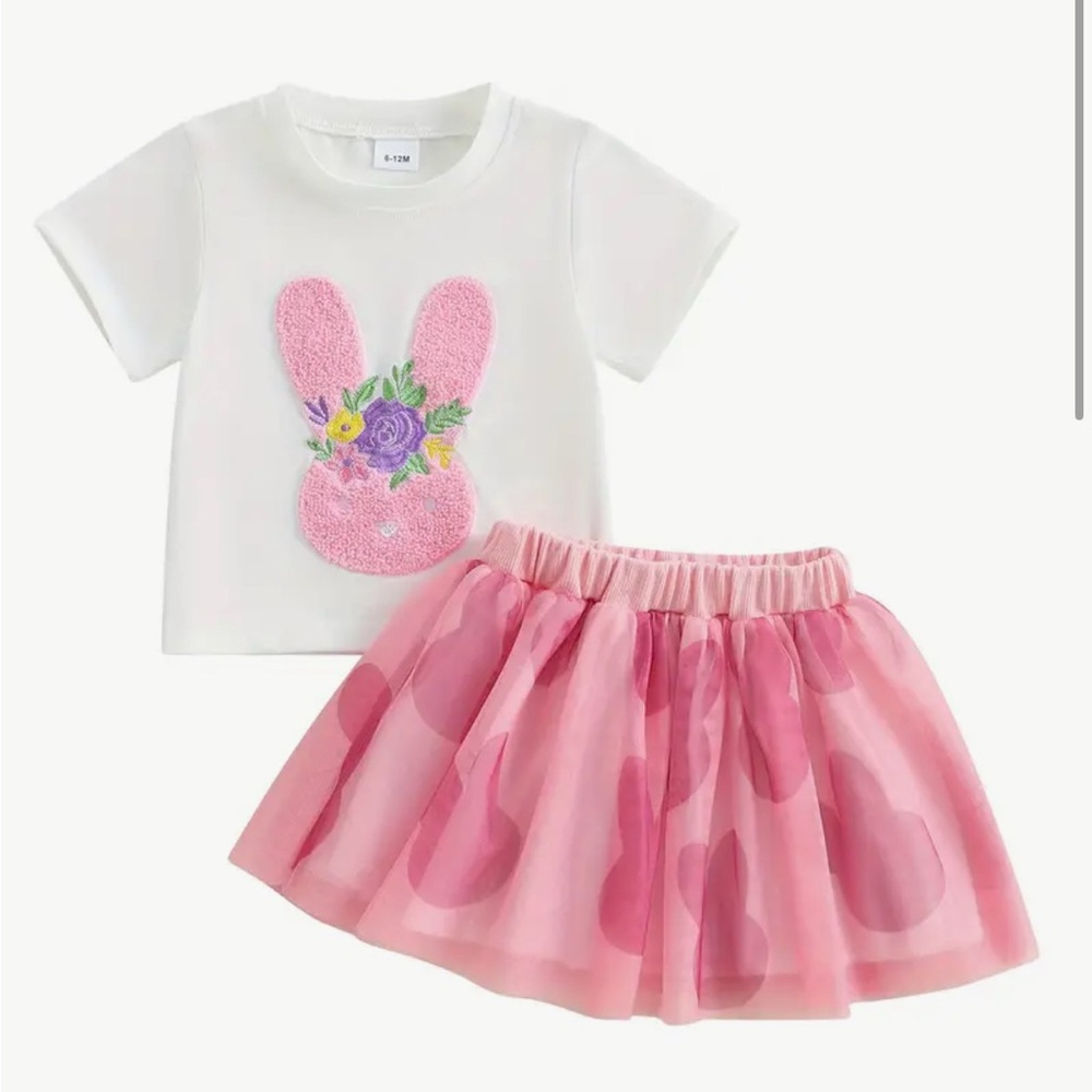 Cute White and Pink Bunny Outfit 6-12 months